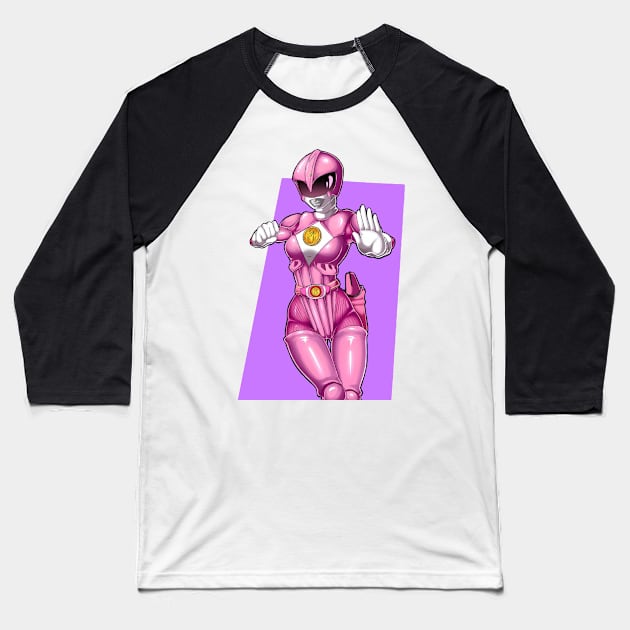 pink ranger Baseball T-Shirt by fancy ghost